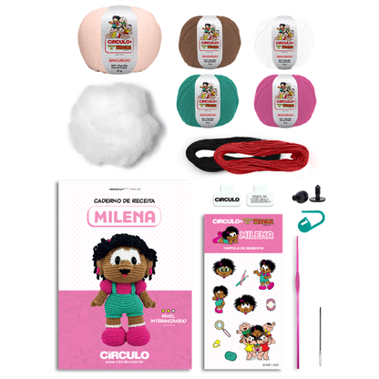 Kit Amigurumi Turma da Mônica Círculo Cor 04 Milena