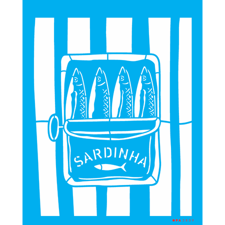 Stencil OPA 20x25 3809 Culinária Lata de Sardinha