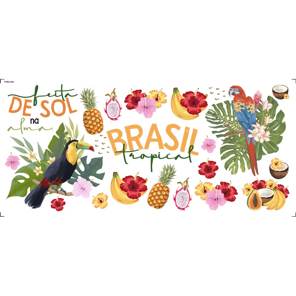 Transfer Têxtil 27,5x12,8cm TTB5-041 Barrado Brasil Tropical