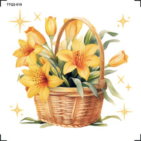 Transfer Têxtil 8x8cm TTQ2-019 Lírios