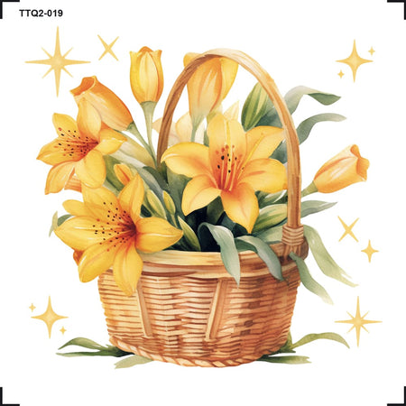 Transfer Têxtil 8x8cm TTQ2-019 Lírios