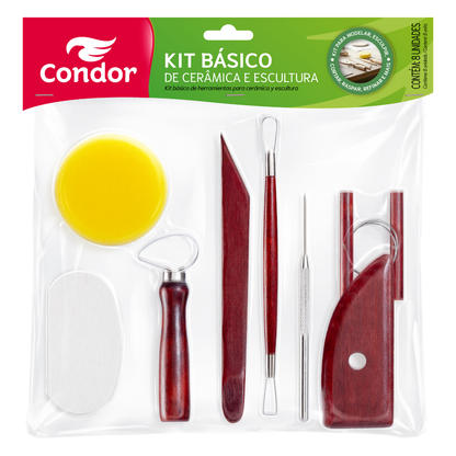 Kit Básico de Cerâmica e Escultura Condor 8 peças 4491