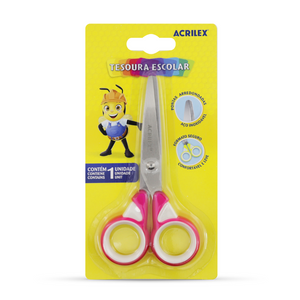 Tesoura Escolar Spinner Acrilex 13,5cm Rosa