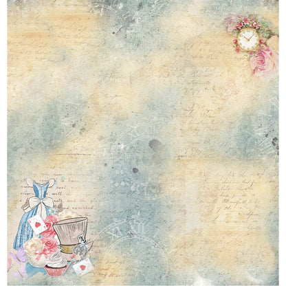 Papel Scrapbook Litoarte SD-1380 Alice País das Maravilhas 30,5x30,5cm