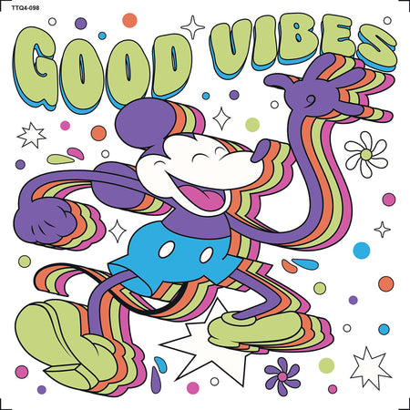 Transfer Têxtil 13,5x13,5cm TTQ4-098 Good Vibes Mickey