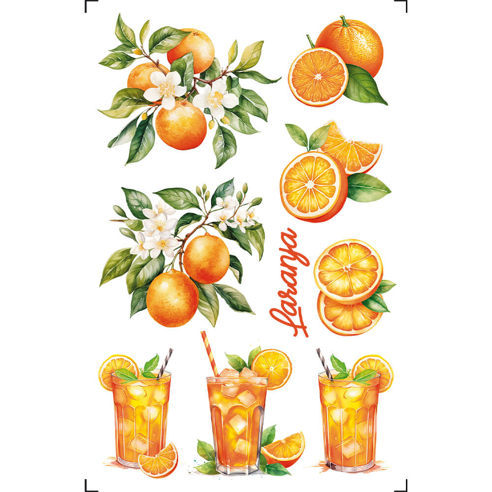 Transfer de Imagem Litoarte 9,8x15cm TIS-098 Fruta Laranjinha