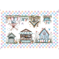 Transfer de Imagem 19,5x29,5cm TIBP-008 Páscoa Casinhas