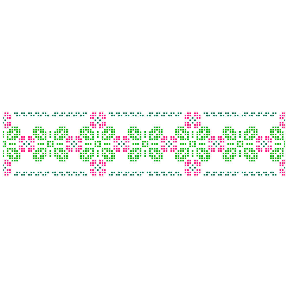 Stencil Litoarte 28x8cm STE-468 Barrado Floral Ponto Cruz