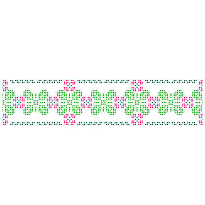 Stencil Litoarte 28x8cm STE-468 Barrado Floral Ponto Cruz