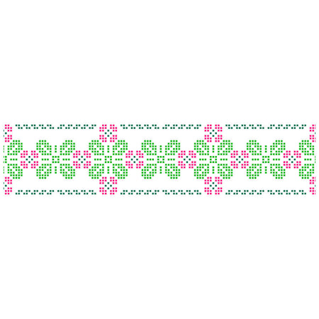 Stencil Litoarte 28x8cm STE-468 Barrado Floral Ponto Cruz