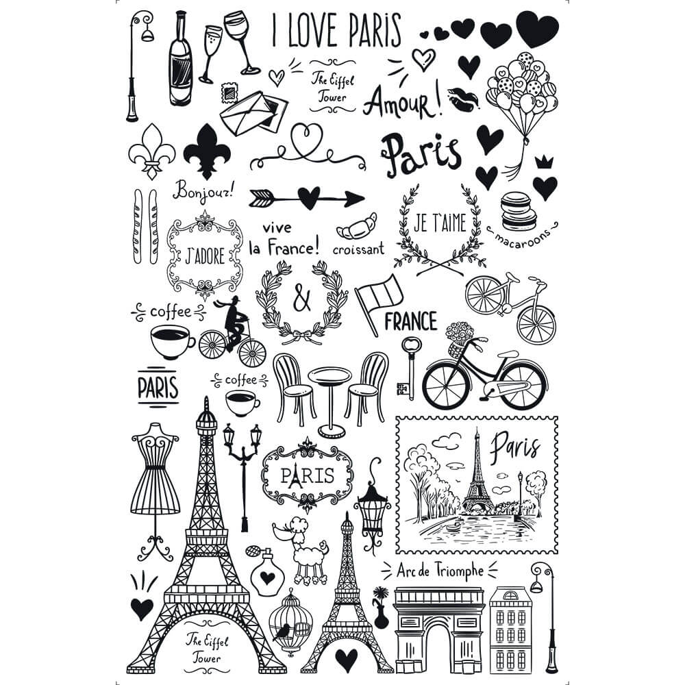 Transfer de Imagem Litoarte 19,5x29,5cm TIB-053 Vintage Paris PeB