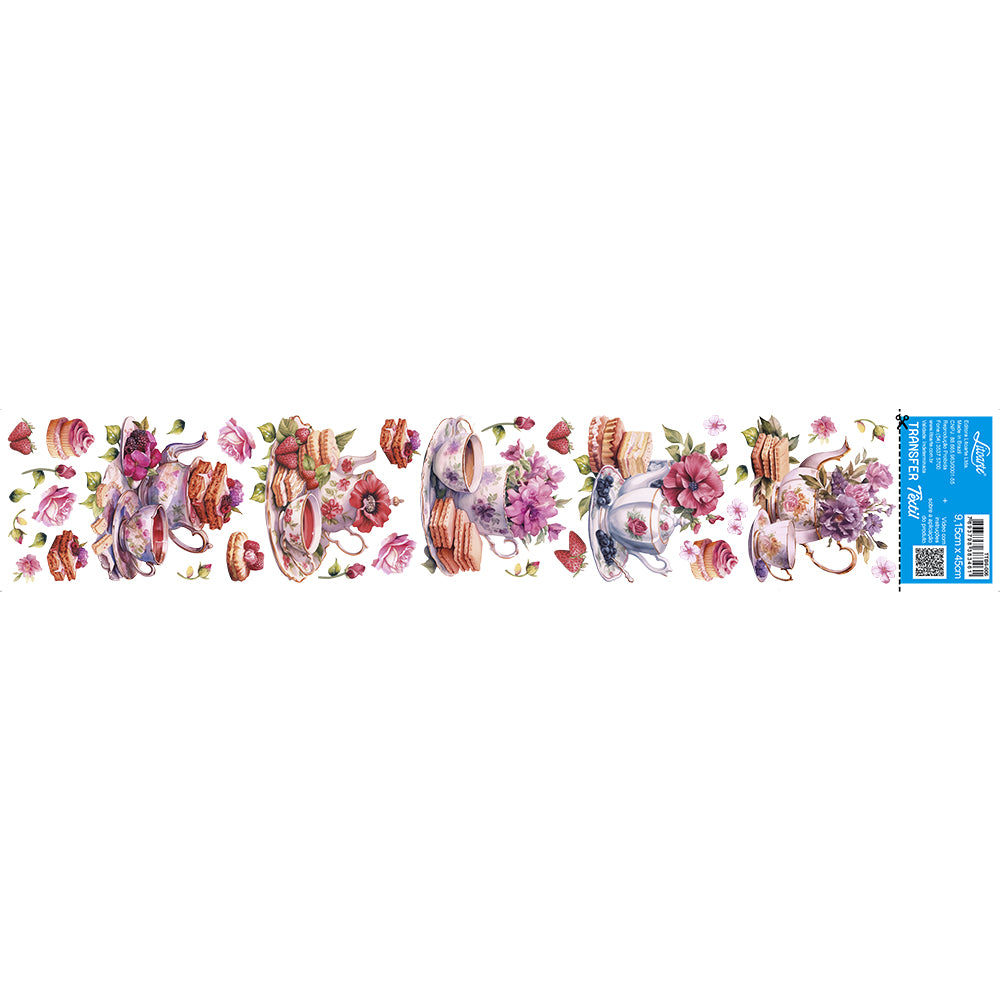 Transfer Têxtil Litoarte 45x9 TTB6-006 Barrado Chá e Doces