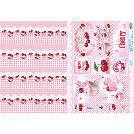 Papel Seda Litoarte PSL-073 Life is Cherry 67,5x46cm