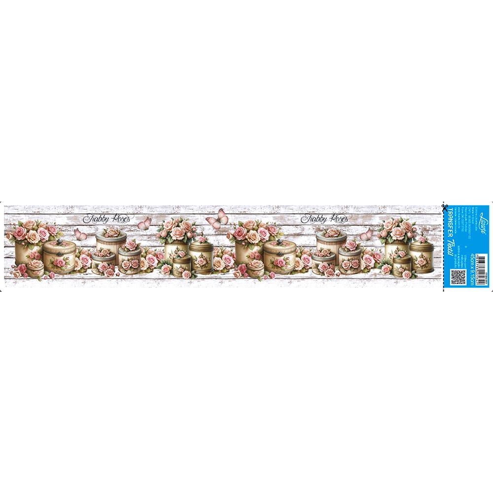 Transfer Têxtil 45x9,5cm TTB6-051 Barra Rosas Vintage