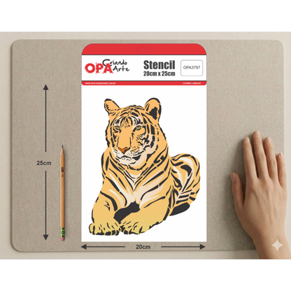 Stencil OPA 20x25 3797 Animais Tigre