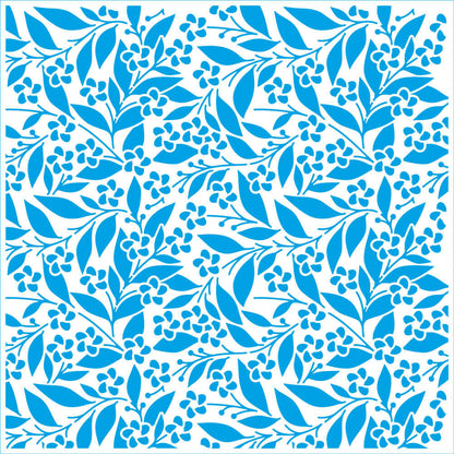 Stencil Litoarte 20x20cm STXX-318 Textura Folhas e Flores