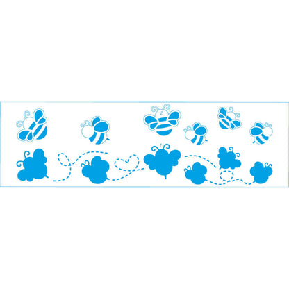 Stencil Litoarte 28x8cm STE-458 Barrado Abelhas Sobreposição