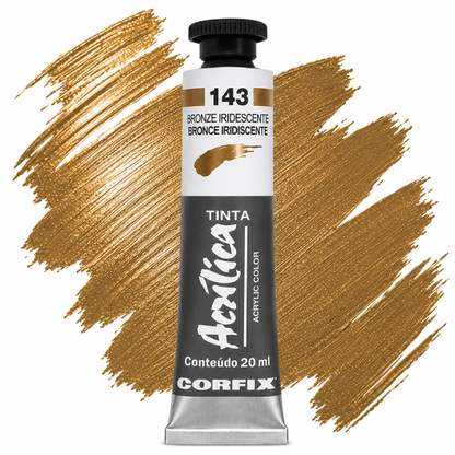 Tinta Acrílica Metálica Corfix Bisnaga 20ml
