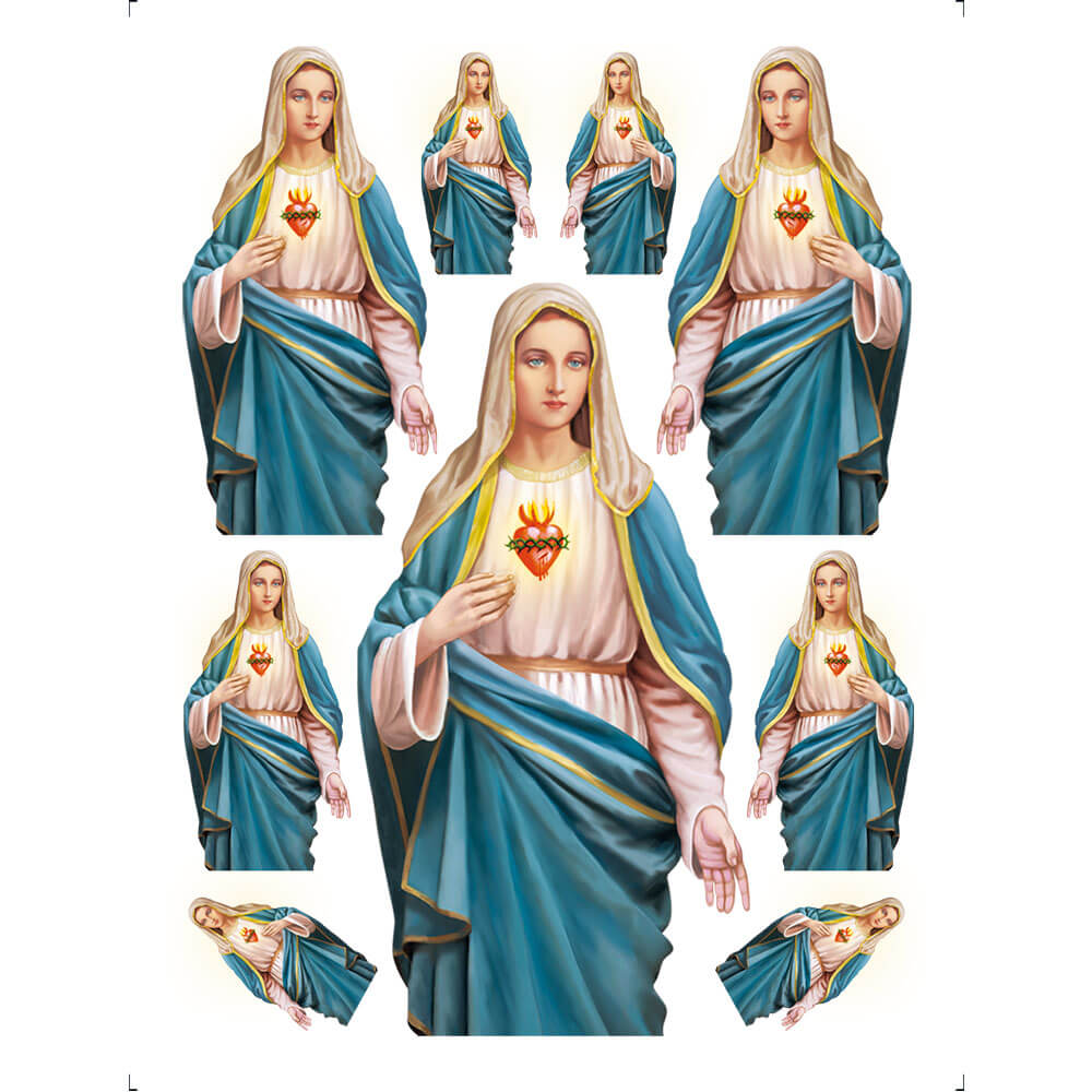 Transfer de Imagem Litoarte 9,8x7,5cm TI-030 Sagrado Coração de Maria