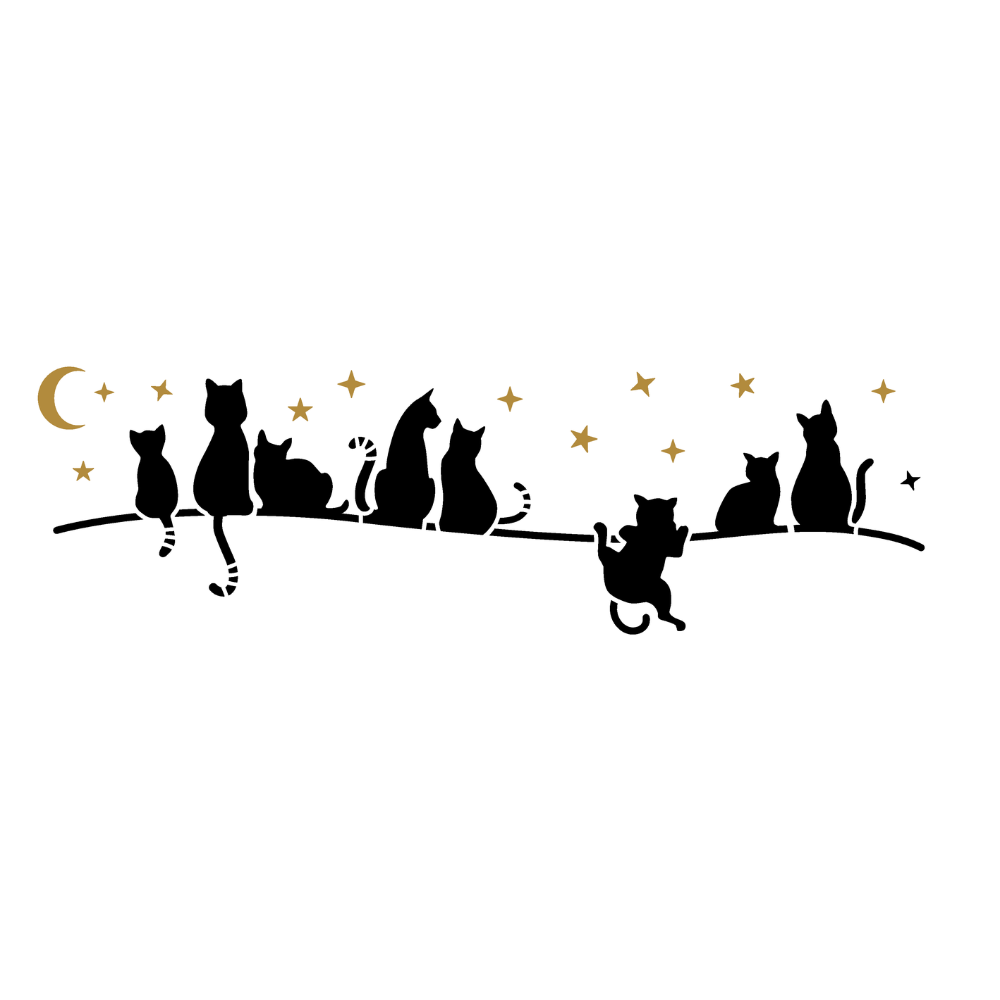 Stencil OPA 10x30 3787 Pet Gatinhos no Muro
