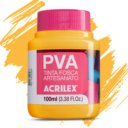 Kit 8 Tintas PVA Acrilex 100ml Fosca Artesanato