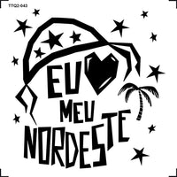 Transfer Têxtil 8x8cm TTQ2-043 Eu Amo meu Nordeste