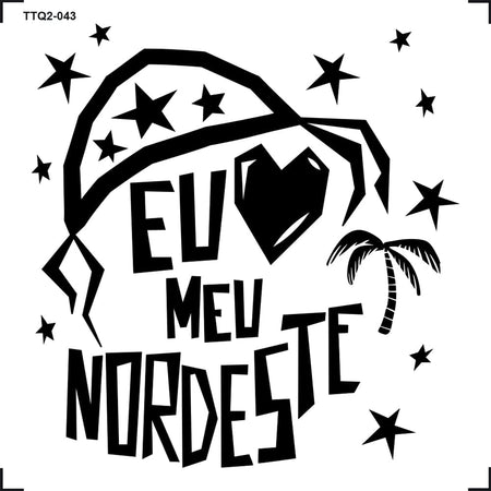 Transfer Têxtil 8x8cm TTQ2-043 Eu Amo meu Nordeste
