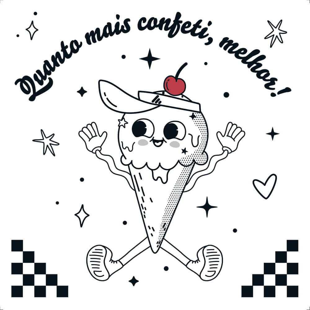 Transfer Têxtil Litoarte 13,5x13,5cm TTQ4-058 Fast Food Sorvete