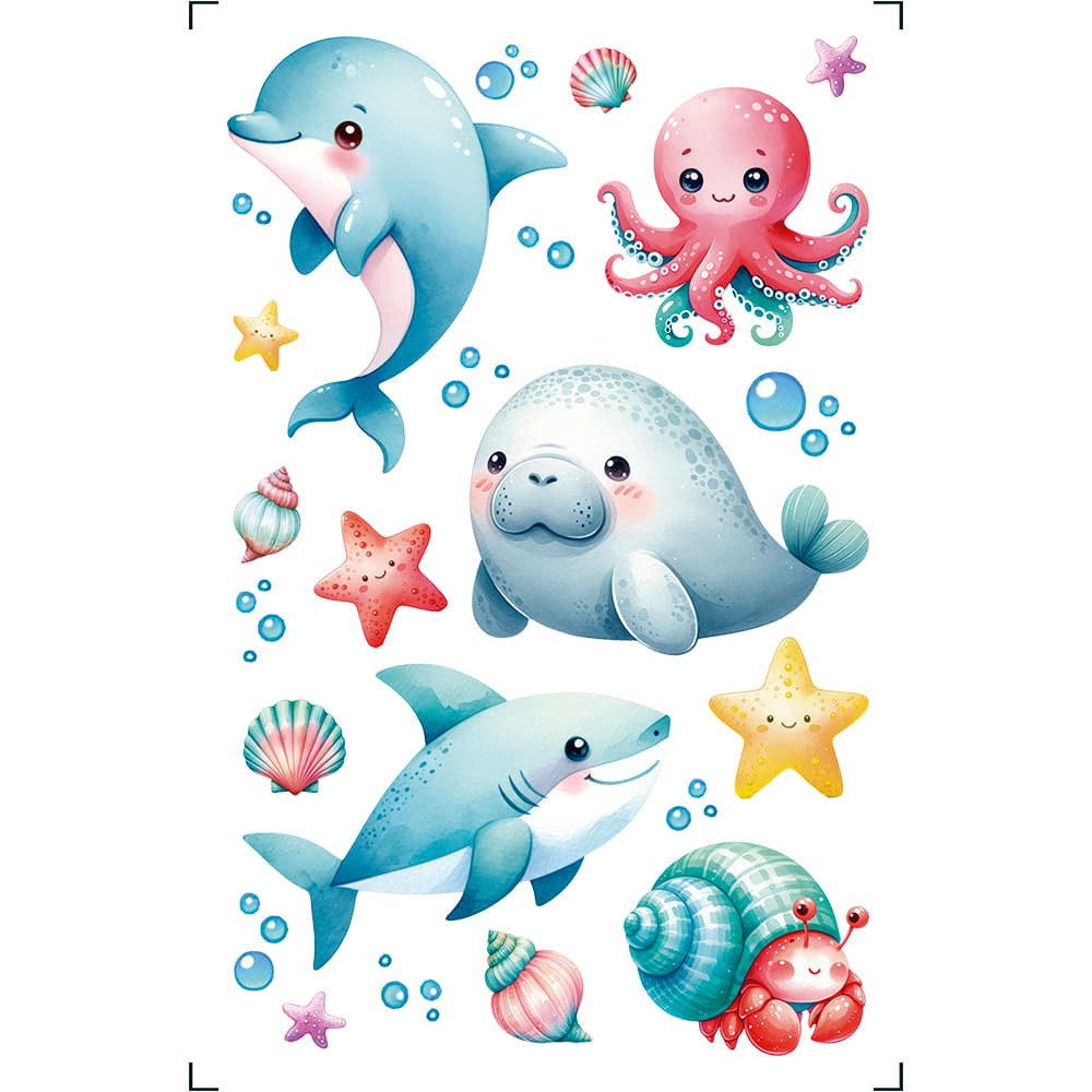 Transfer Litoarte 9,8x15cm TIS-059 Bichinhos do Fundo do Mar