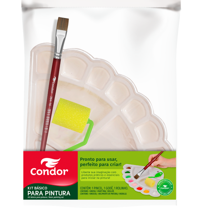 Kit Básico para Pintura Condor (Rolinho, Pincel, Paleta) 598