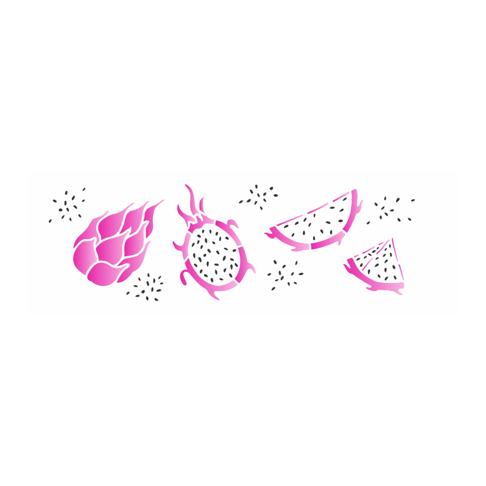Stencil OPA 10x30 3694 Feirinha Estamparia Fruta Pitaya