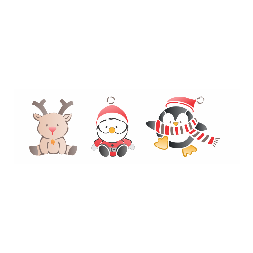 Stencil OPA 10x30 3699 Natal Infantil Bonecos Natalinos