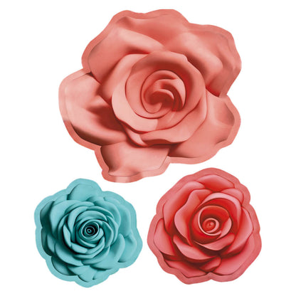 Aplique Litoarte APM6-049 6cm Flores Rosas 3D