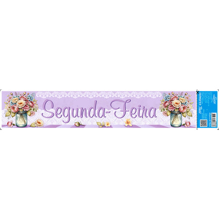 Transfer Têxtil 45x9,5cm TTB6-078 Barra Semaninha Segunda-Feira