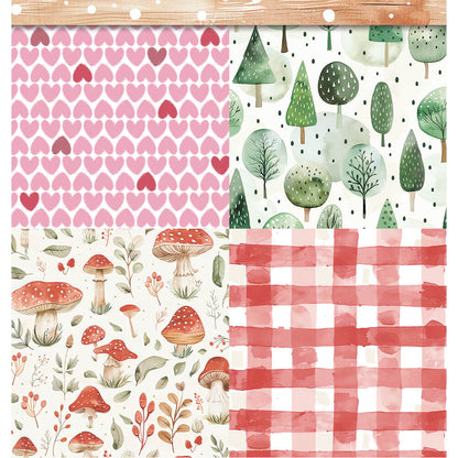 Papel Scrapbook Litoarte SD-1384 Menina de Vermelho 30,5x30,5cm