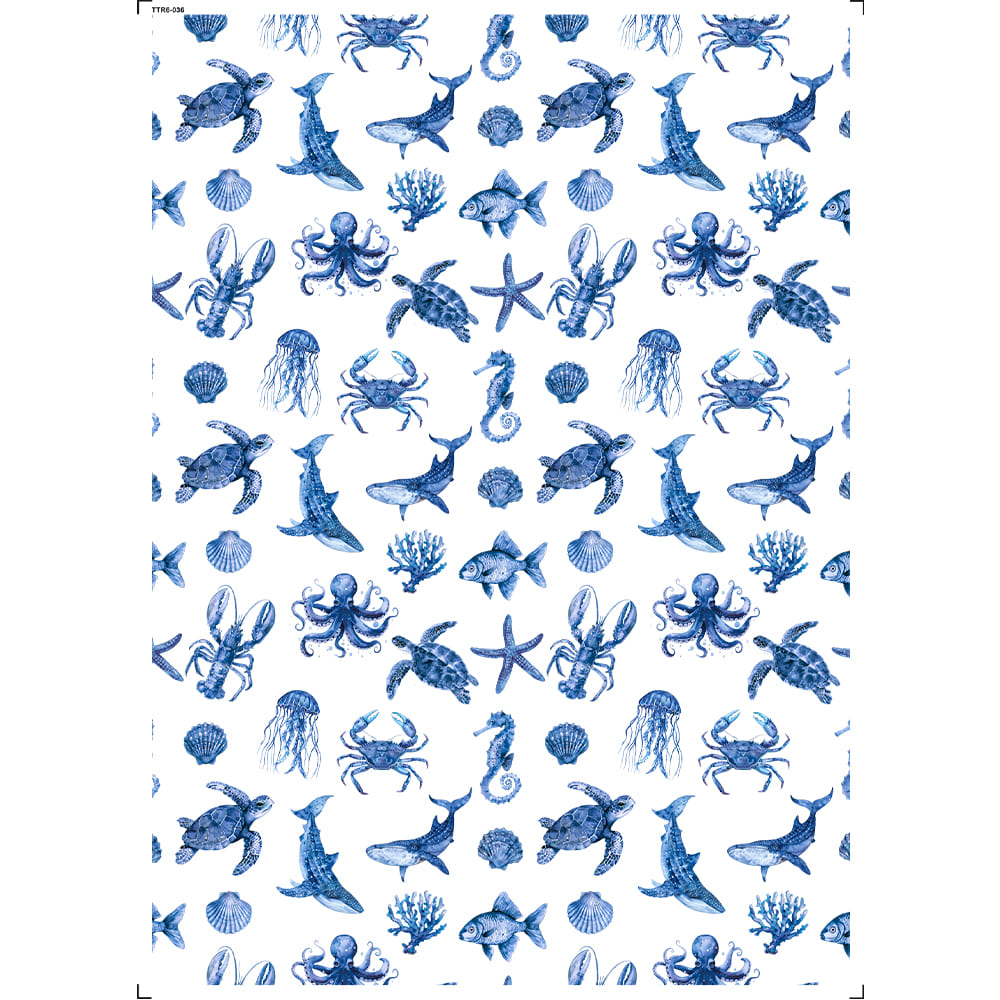 Transfer Têxtil 20x27,5cm TTR6-036 Fundo do Mar