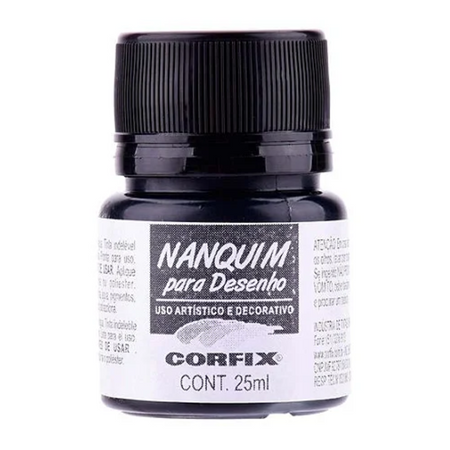 Nanquim para Desenho Corfix 25ml - Preto