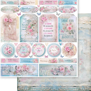 Papel Scrapbook Litoarte SD-1389 Chabby Chic 30,5x30,5cm