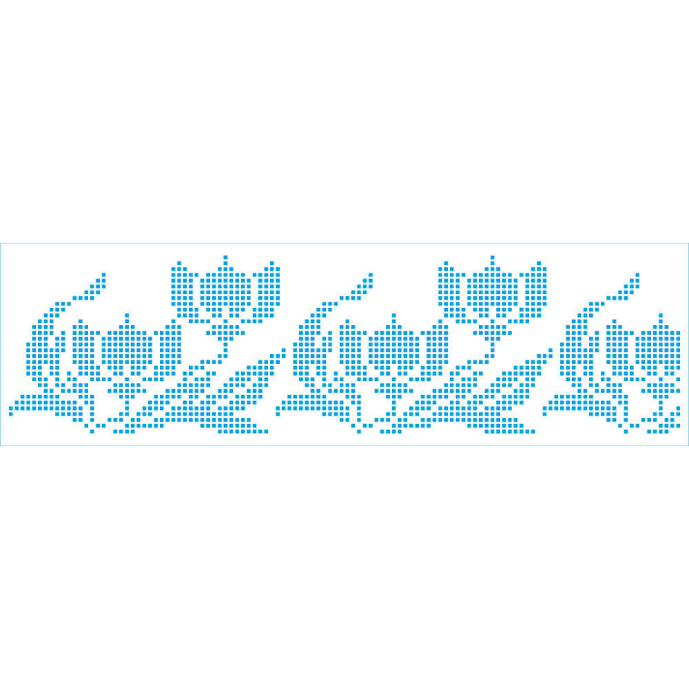 Stencil Litoarte 28x8cm STE-465 Barrado Floral Ponto Cruz