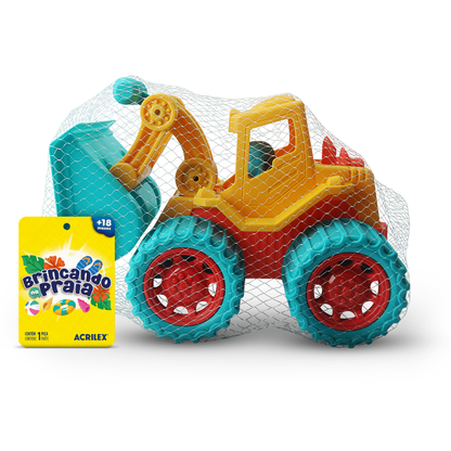 Brinquedo Caminhão Pá Carregadeira Acrilex 30x20x18,5cm Colors