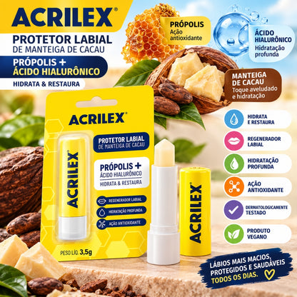 Protetor Labial de Manteiga de Cacau Própolis Acrilex 3,5g
