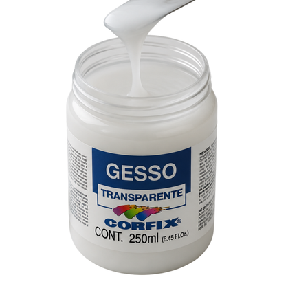 Gesso Acrílico Transparente para Telas Corfix 250ml Preparação para Pintura