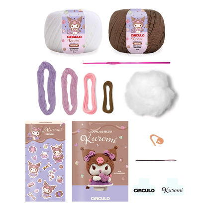 Kit Amigurumi Hello Kitty and Friends Círculo Cor 07 Kuromi
