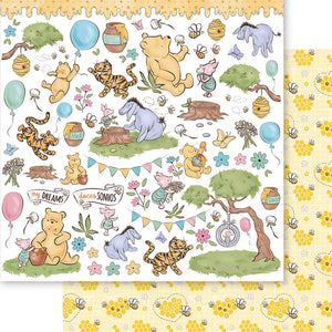 Papel Scrapbook Litoarte SD-1374 Urso Doce Mel 30,5x30,5cm