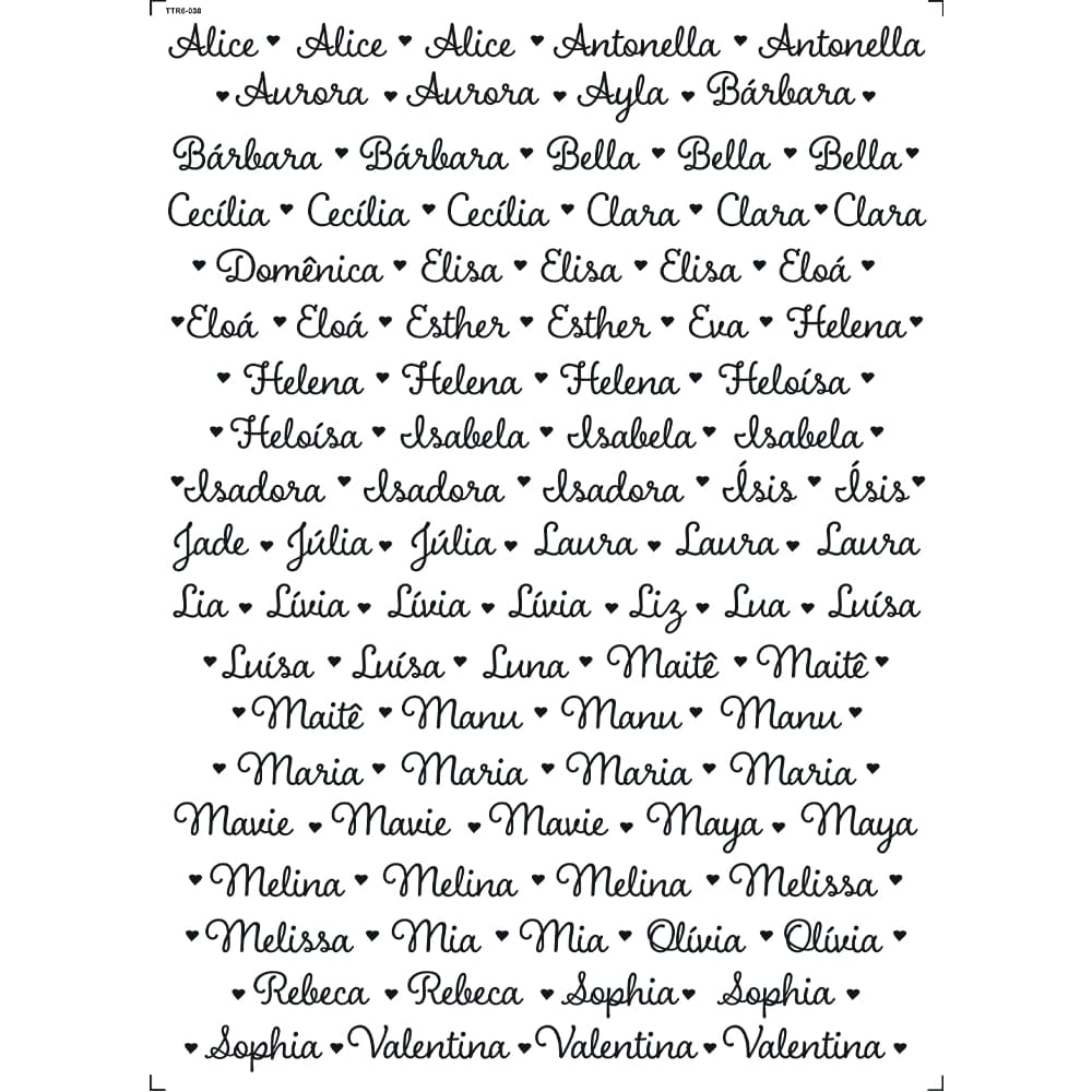 Transfer Têxtil 20x27,5cm TTR6-038 Nome Laços