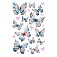 Transfer Litoarte 9,8x15cm TIS-122 Borboletas Brancas