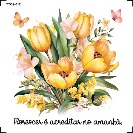 Transfer Têxtil 8x8cm TTQ2-017 Tulipas