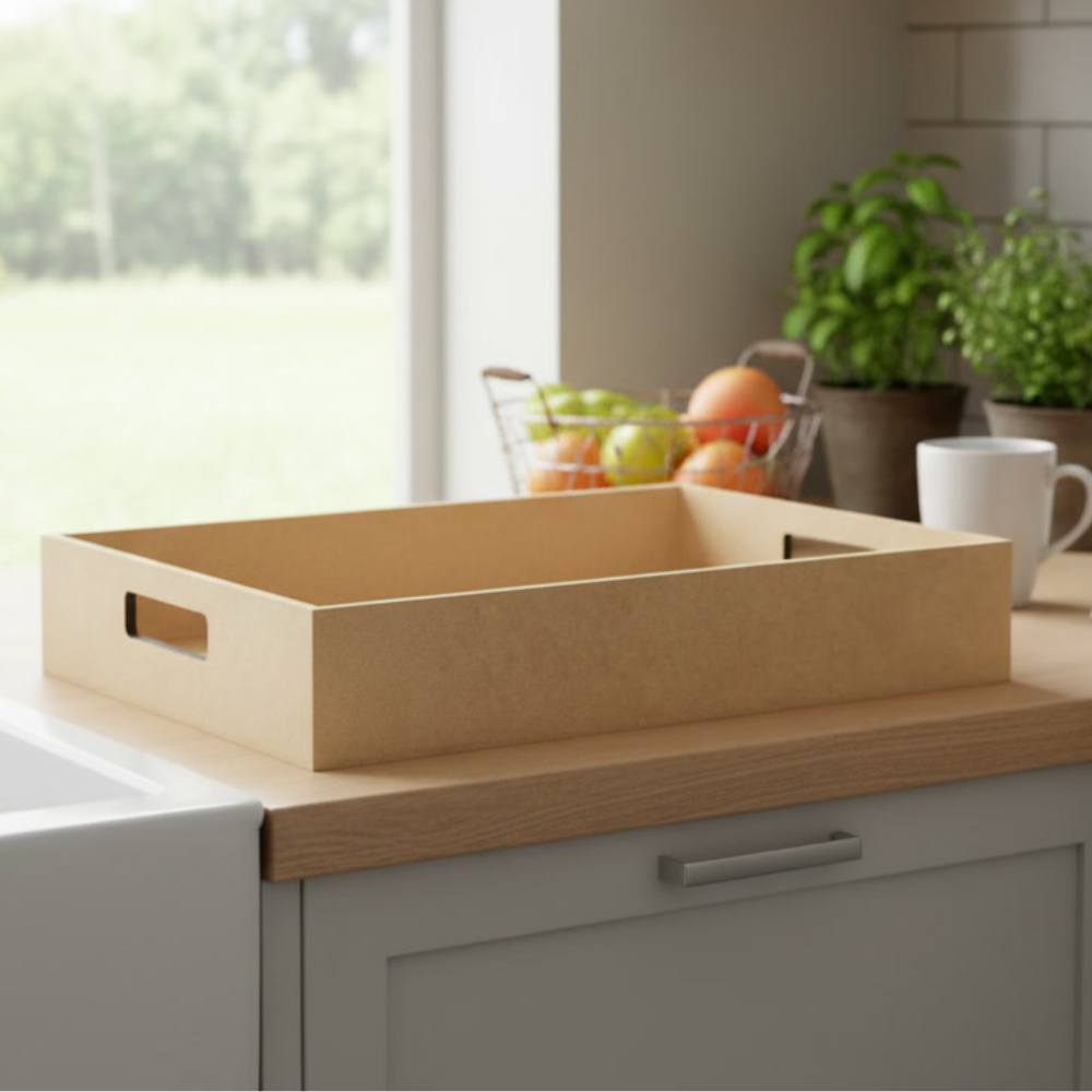 Bandeja em MDF Retangular com Alça 6,5x30x40cm