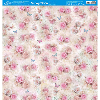 Papel Scrapbook Litoarte SD-1388 Chabby Chic 30,5x30,5cm