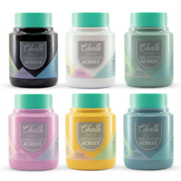 Kit 6 Tintas Chalk Paint Acrilex 100ml Fosco